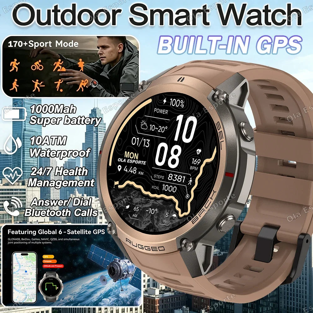 Ola Esporte GPS Smartwatch AMOLED 5ATM 170+ Sports Modes