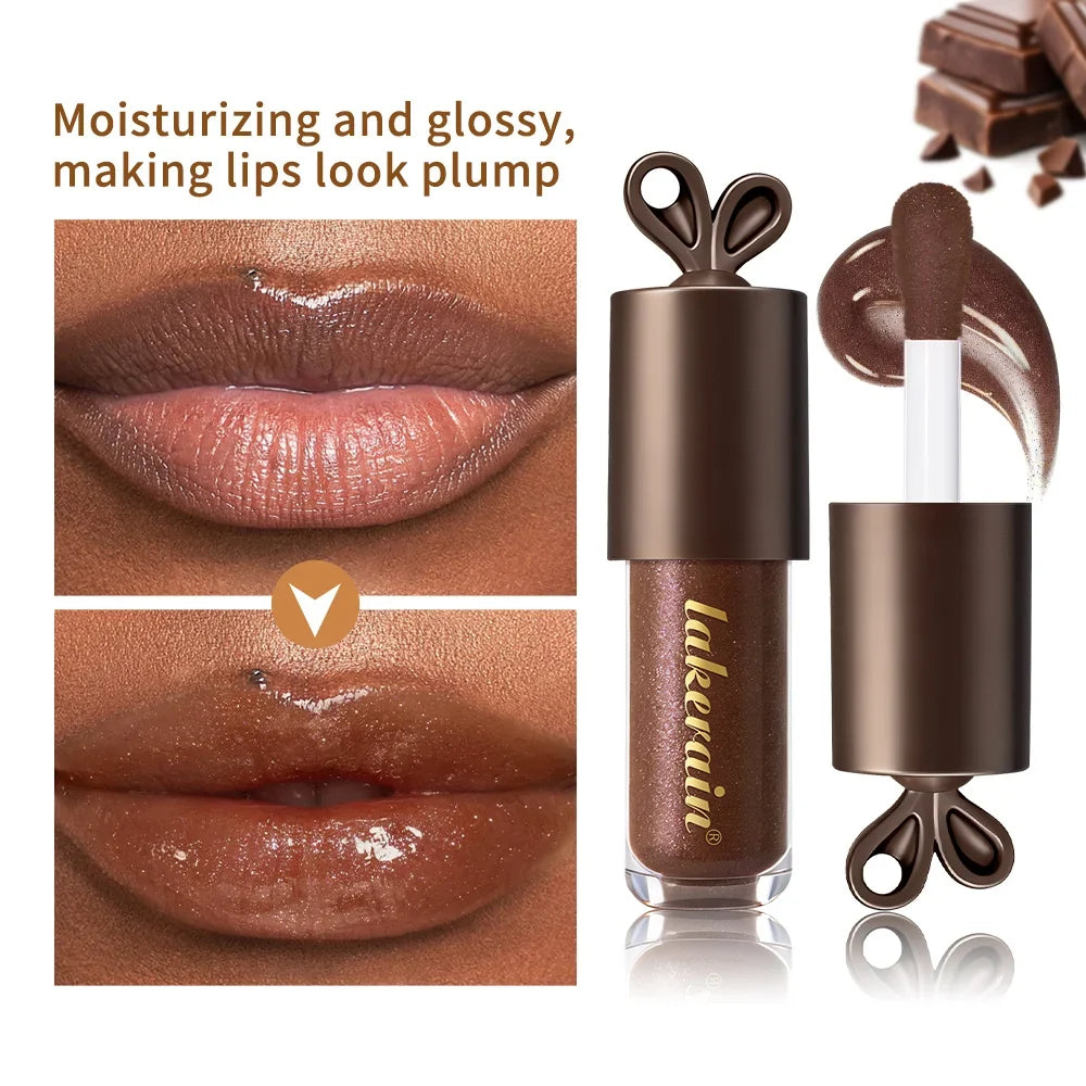 LIPPY BUNNY Chocolate Glow Lip Gloss with Bunny Keychain