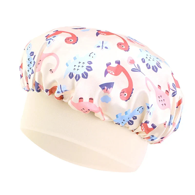 Kids Dinosaur Satin Bonnet | Silky Sleep Cap for Toddlers