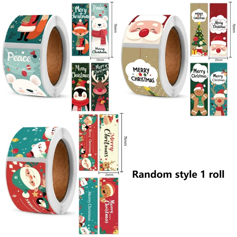 Christmas Sticker Roll – 120 Santa & Polar Bear Holiday Labels