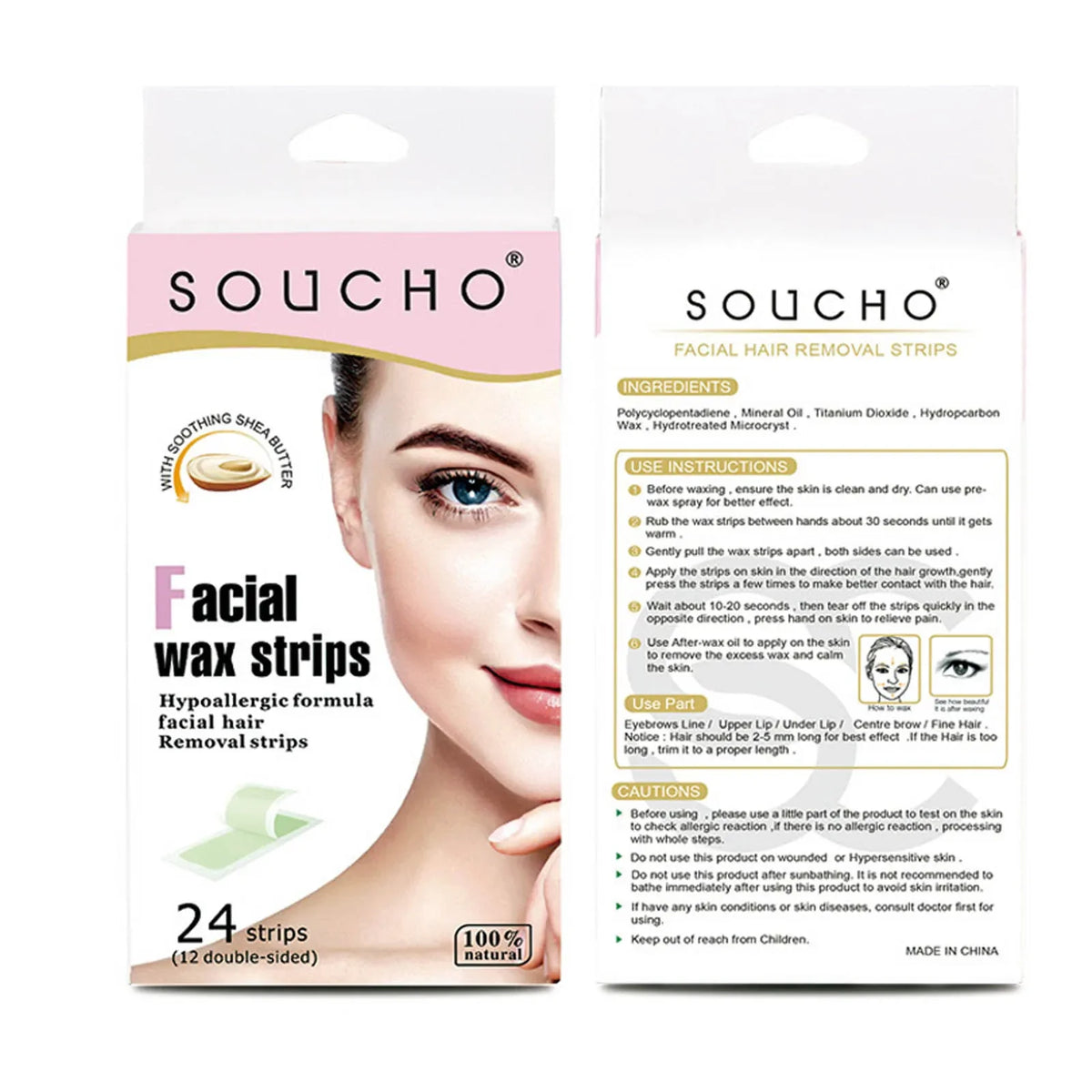 Non-Woven Depilatory Wax Strips – Face & Body Hair Removal
