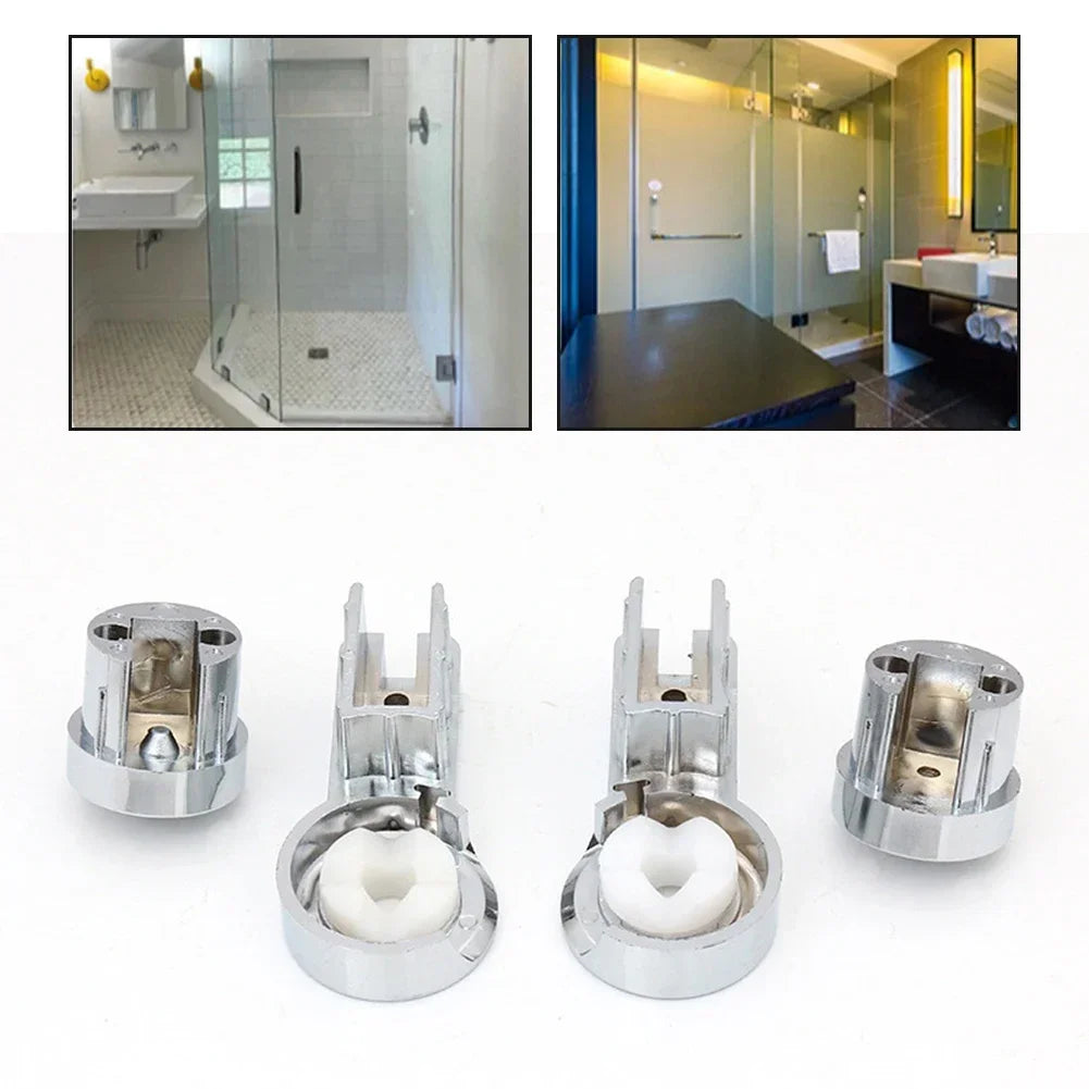 Chrome ABS Shower Screen Hinge Brackets – Left & Right Set