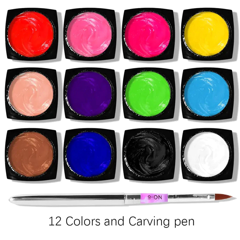 Nail Art Accessories Carving Gel Supplies 3D 4D Model Carved