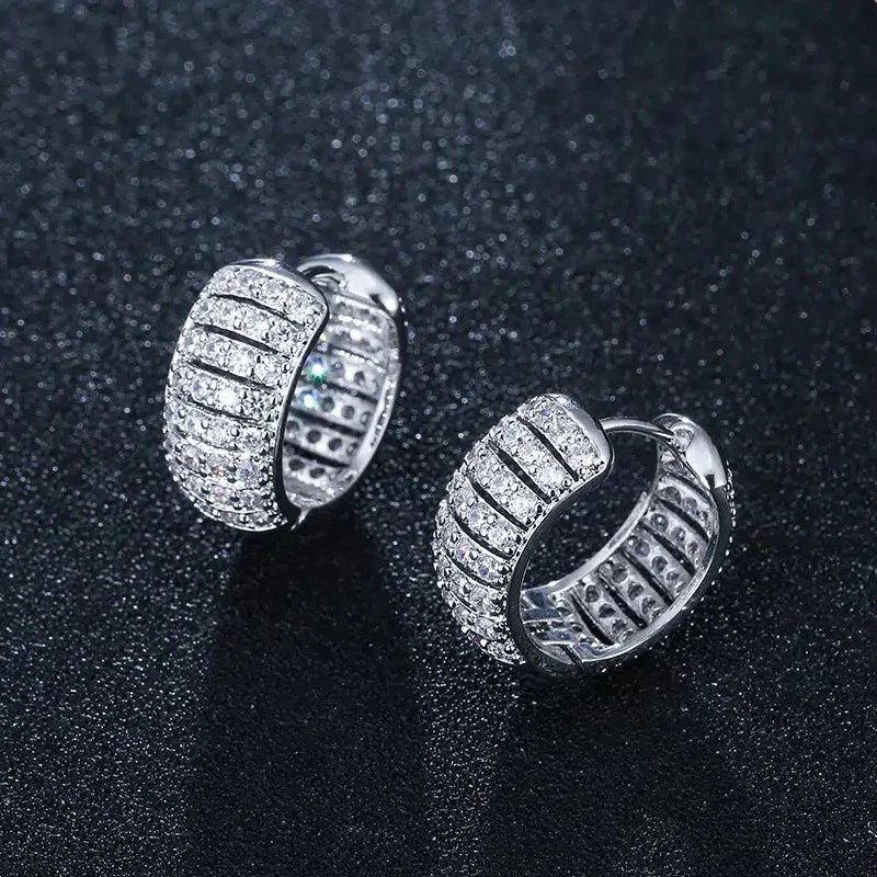 Huitan Cubic Zirconia Hoop Earrings – Women's Fashion Jewelry