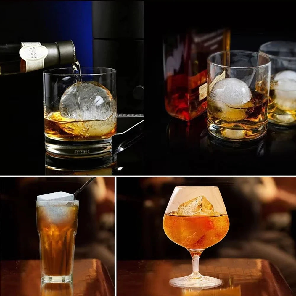 2026 6-Grid Round Square Ice Cube Mold Ball Maker Whiskey Cocktails