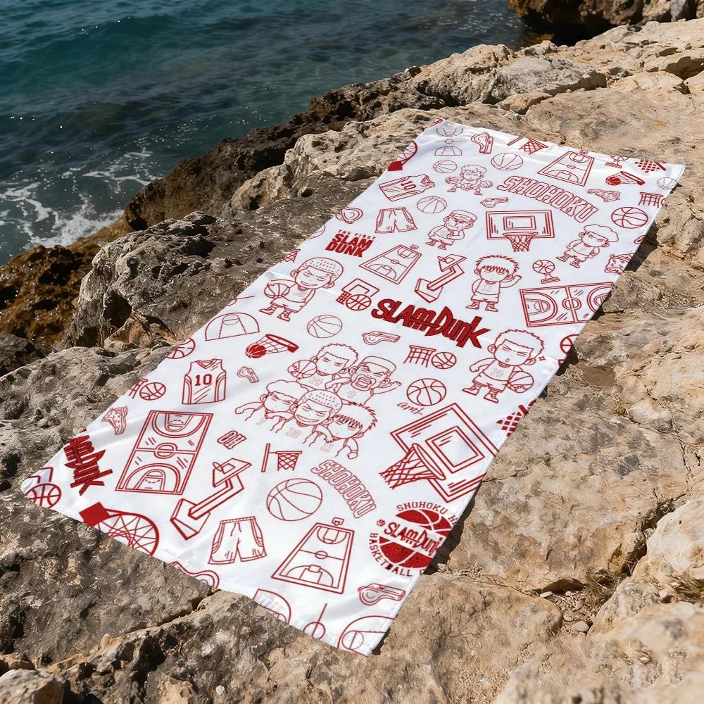 Slam Dunk Anime Beach Towel – Quick Dry, Soft, Multi-Size