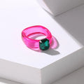 Colorful Zircon Resin Ring – Sweet Fashion Jewelry Gift