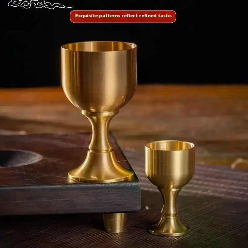 Brass Wine Glass Goblet Tabletop Mini Shot Copper Crafts Red White