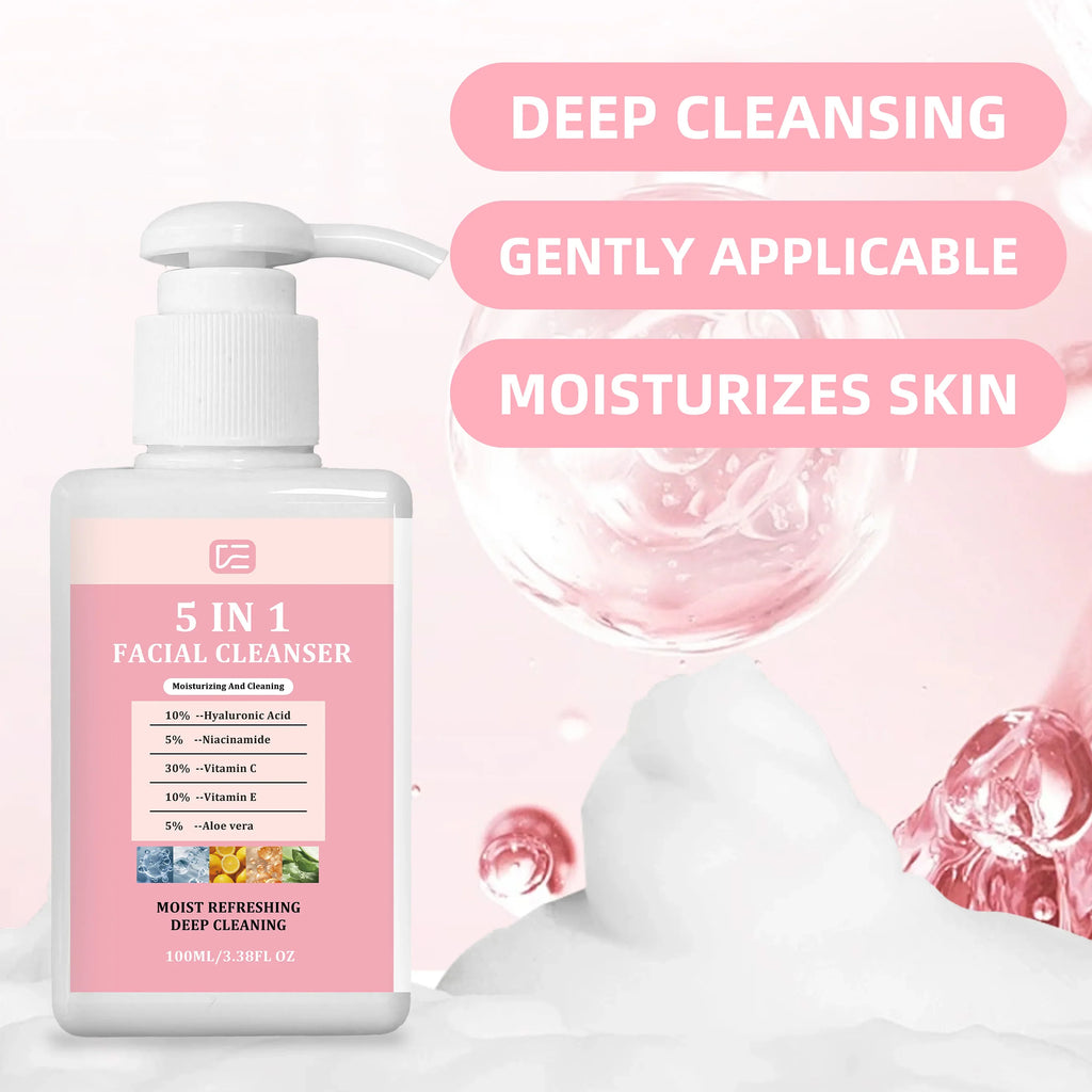 veérenae 5-in-1 Facial Cleanser – Face, Lip & Eye Makeup Remover