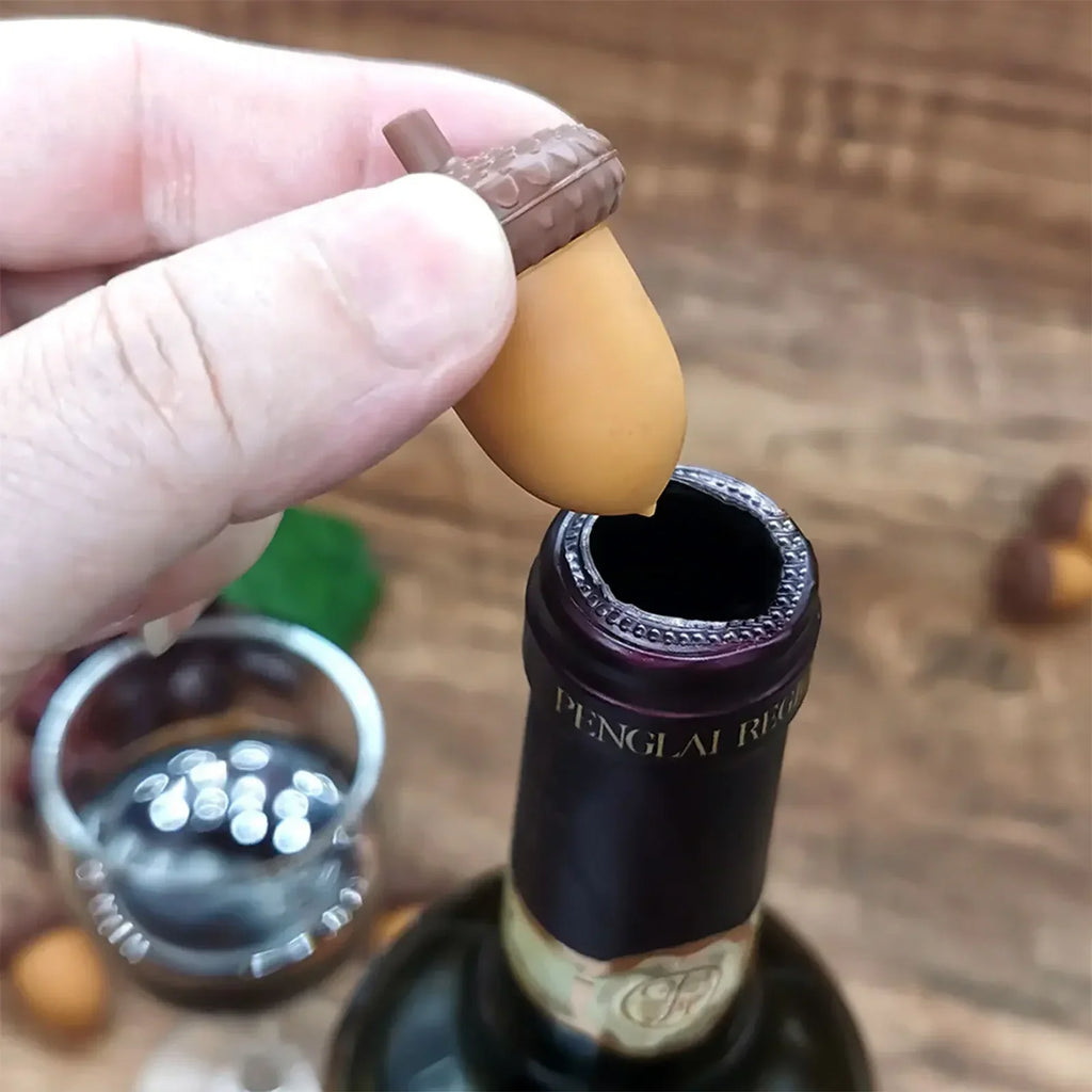 Silicone Wine Bottle Stoppers – Pinecone & Chestnut Design