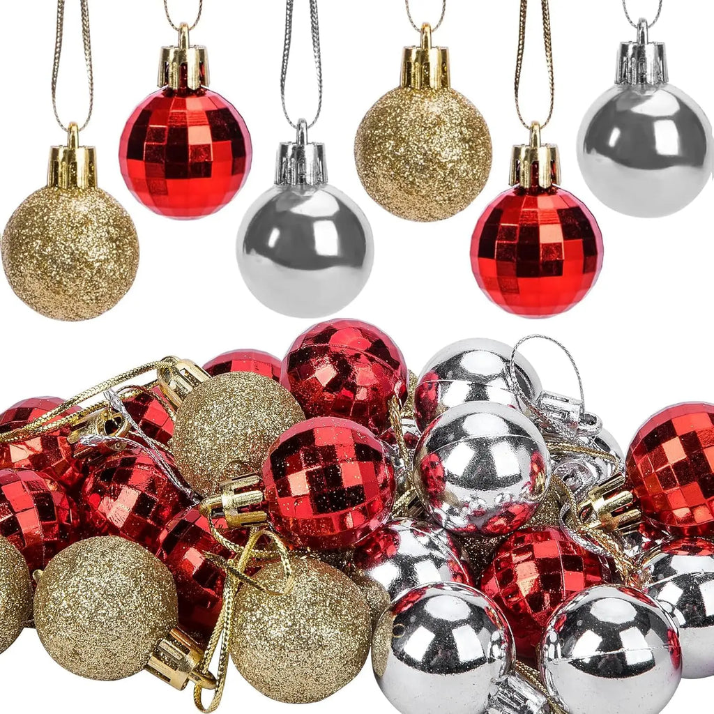 Christmas Balls Ornament Plastic Tree Gold Red Pink Ball Pendant