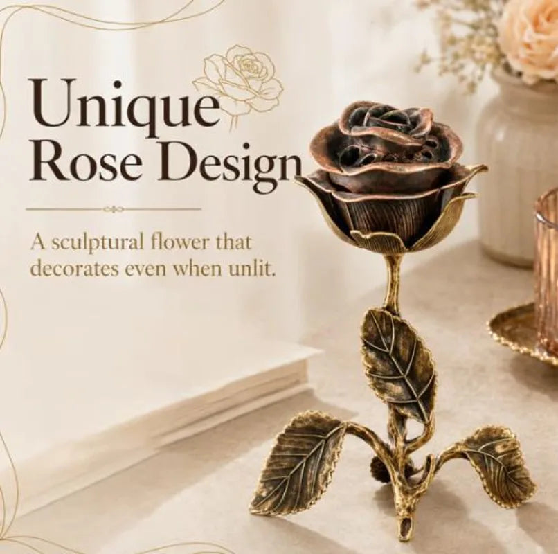 Antique Rose Incense Burner | Vintage Metal Aromatherapy Diffuser