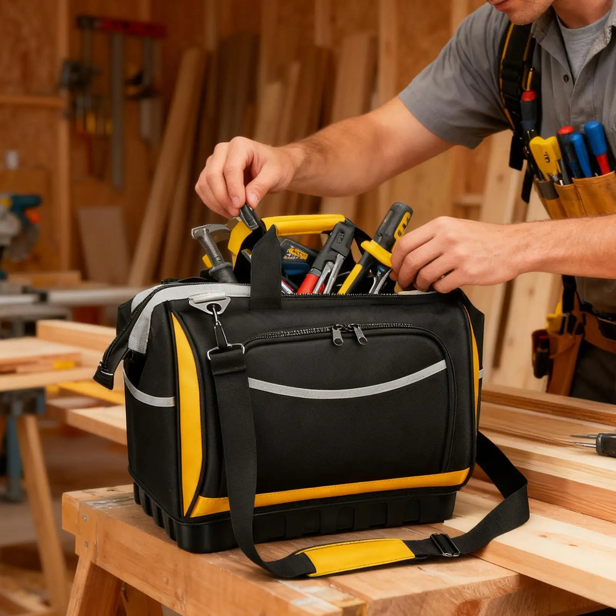 Oxford Fabric Tool Tote Bag | Electrician Organizer Caddy