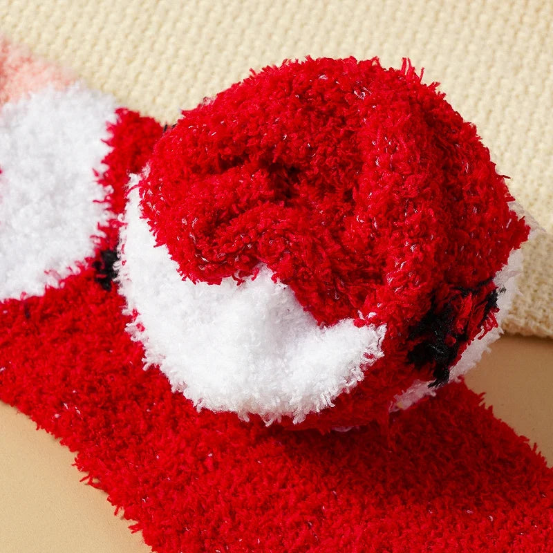 Kids' Christmas Coral Fleece Socks | Santa & Elk 6-Pack
