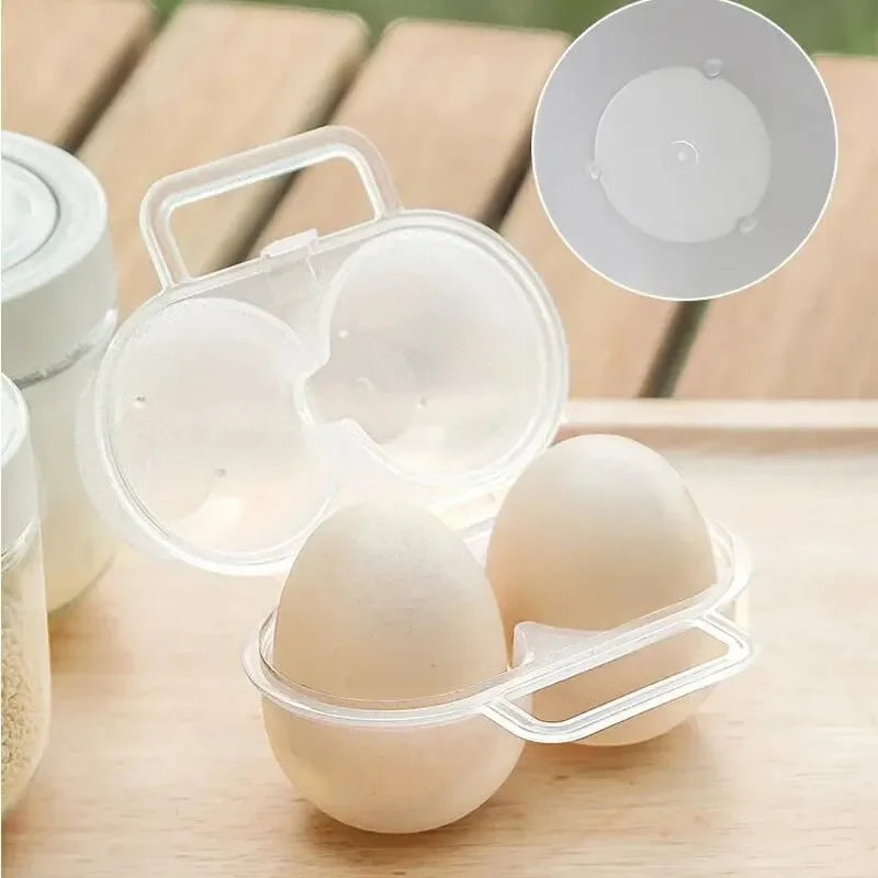 2-Cell Portable Egg Carrier Box – Shock-Absorbing PP Case