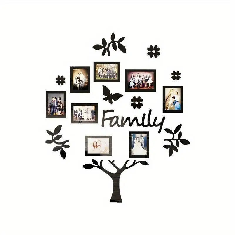 3D Tree Wall Sticker with Acrylic Photo Frames | Home Decor