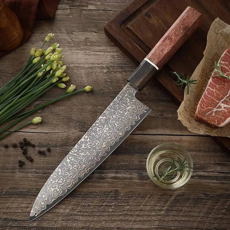 Damascus Steel Chef Knife – Ergonomic Wood Handle | TWK-D35