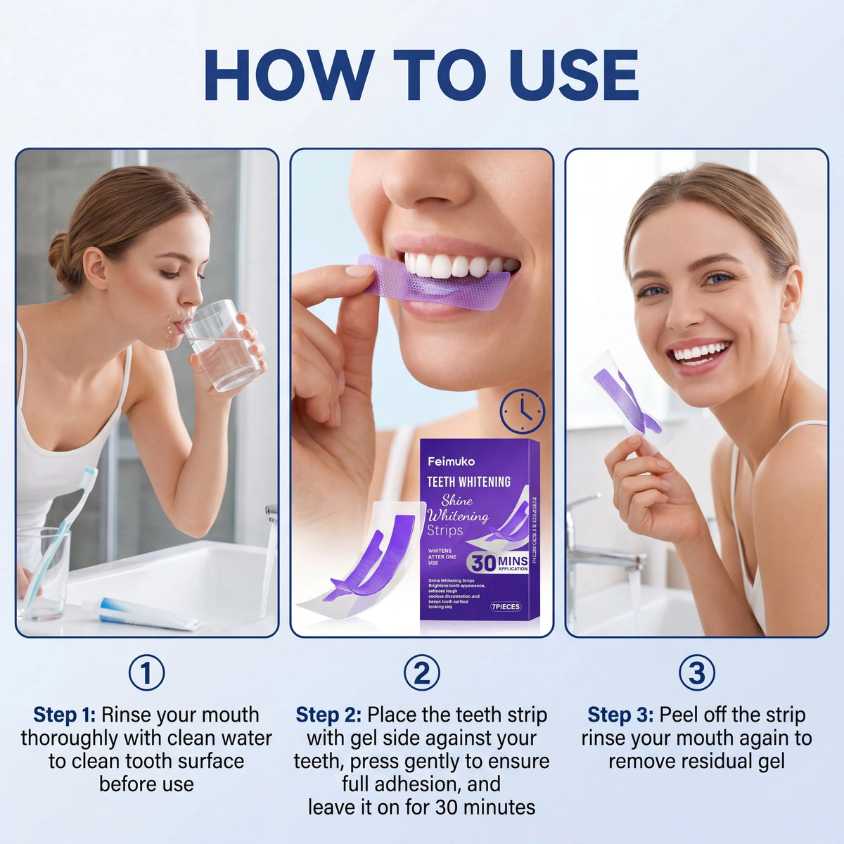 Purple Teeth Whitening Strips – 30-Min Brightening Oral Care