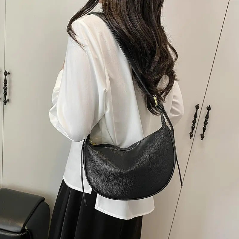 Women's Crescent Crossbody Bag | Soft PU Leather Hobo Sling