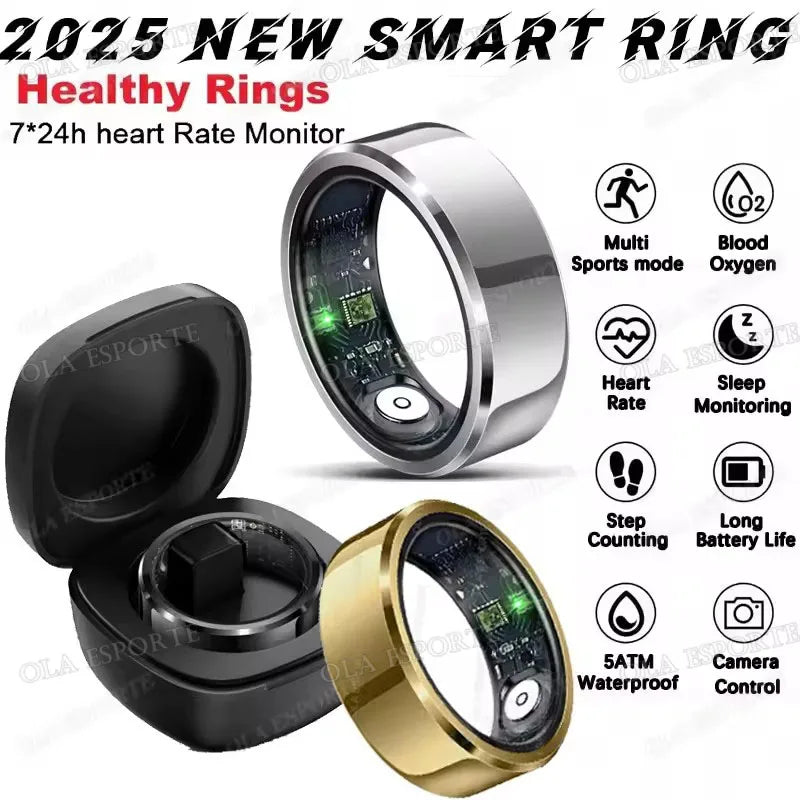 Smart Ring 5ATM Waterproof Heart Rate Blood Oxygen Sleep Monitoring