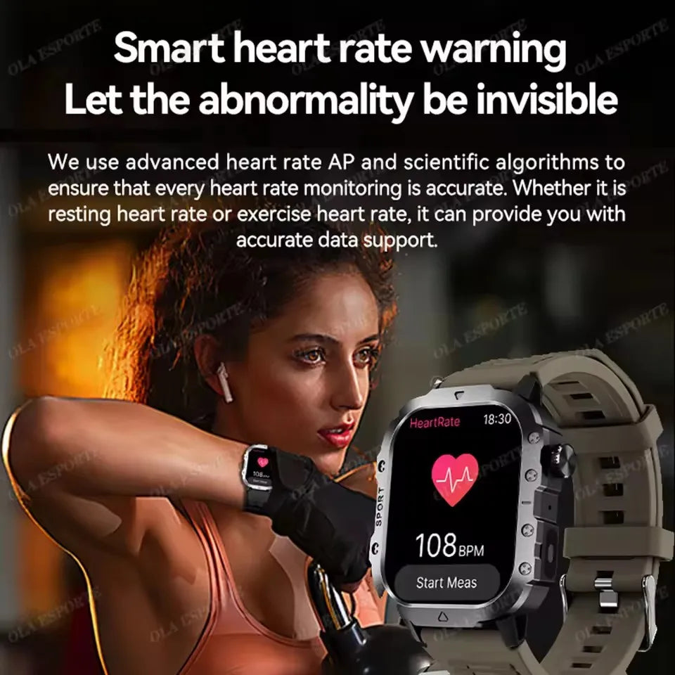 Ola Esporte Military Smartwatch – GPS, Heart Rate & Waterproof