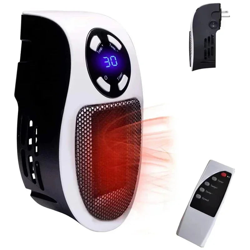 350W Portable Electric Space Heater | Remote & Wall Mount
