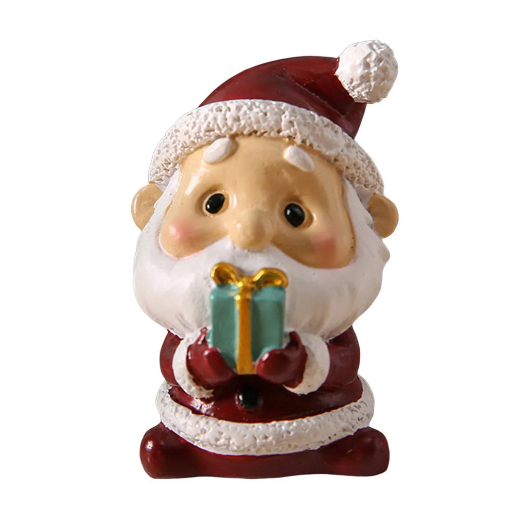 Resin Christmas Ornaments – Mini Santa Snowman Tree Figurines