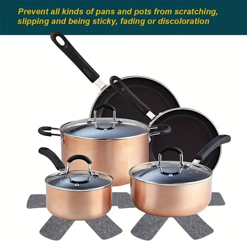 3-Pack Felt Pot & Pan Protector Divider Pads – Non-Scratch Mats