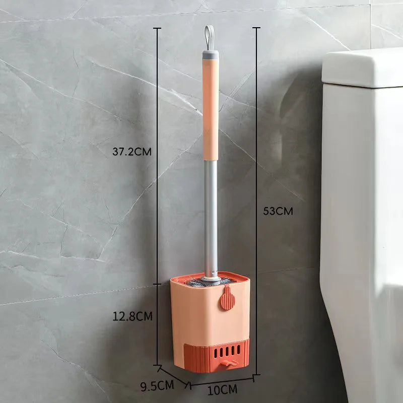 Toilet Cleaning Brush Without Dead Ends Plastic Wall Mounted Bathroom