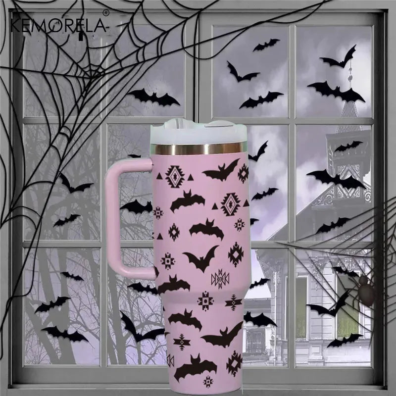 Halloween 40oz Stainless Steel Thermos | Lid, Handle & Straw
