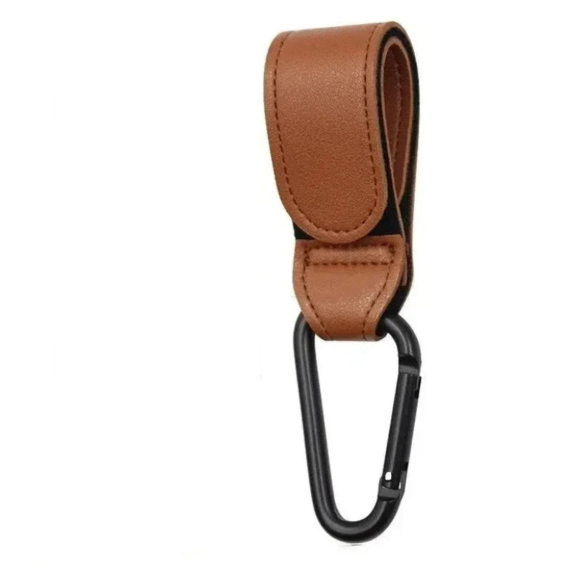 PU Leather Stroller Hooks – Adjustable Bag Hangers, 2 Pack