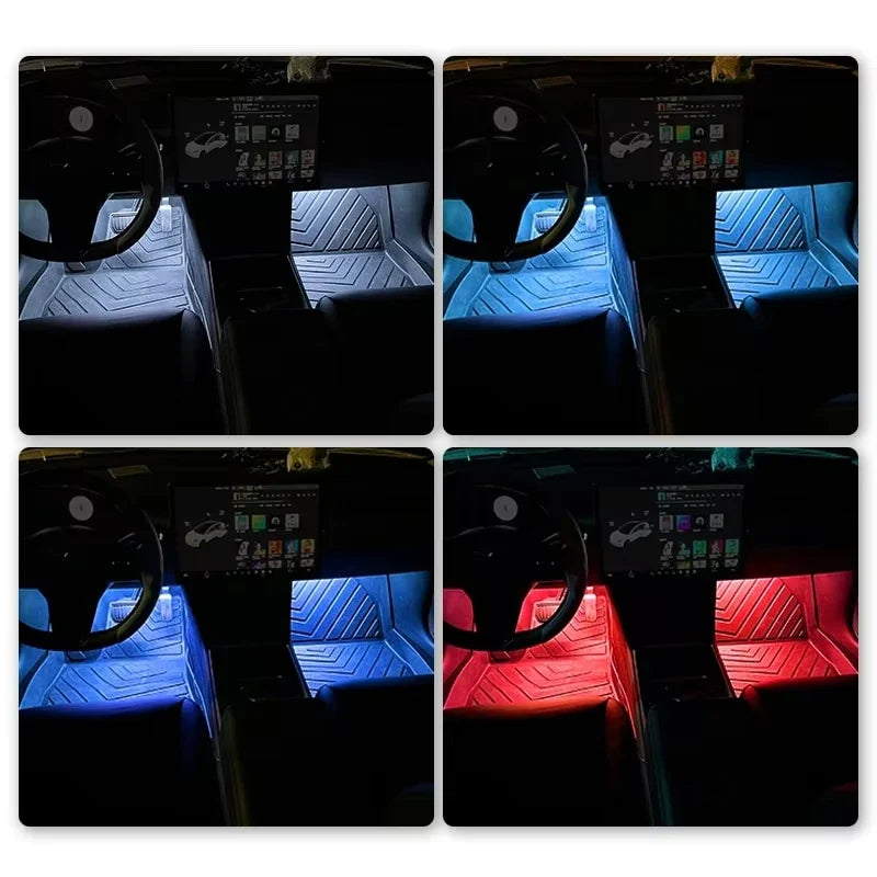 2-in-1 LED Car Neon Atmosphere Foot Light – USB & 12V