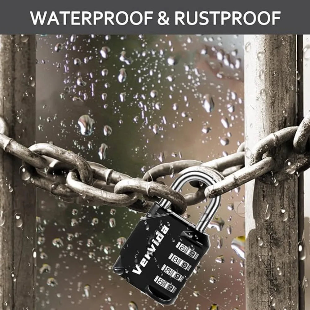 Mini 4-Dial Resettable Combination Padlock | Travel & Gym