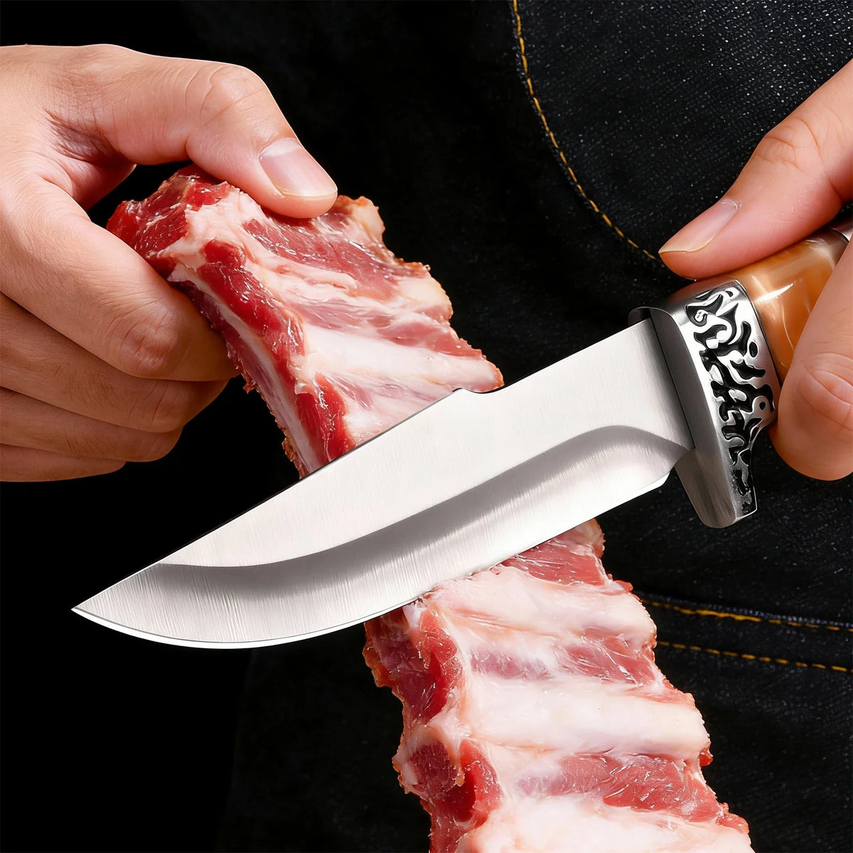 PLYS Chef Boning Knife – Stainless Steel & Wooden Handle