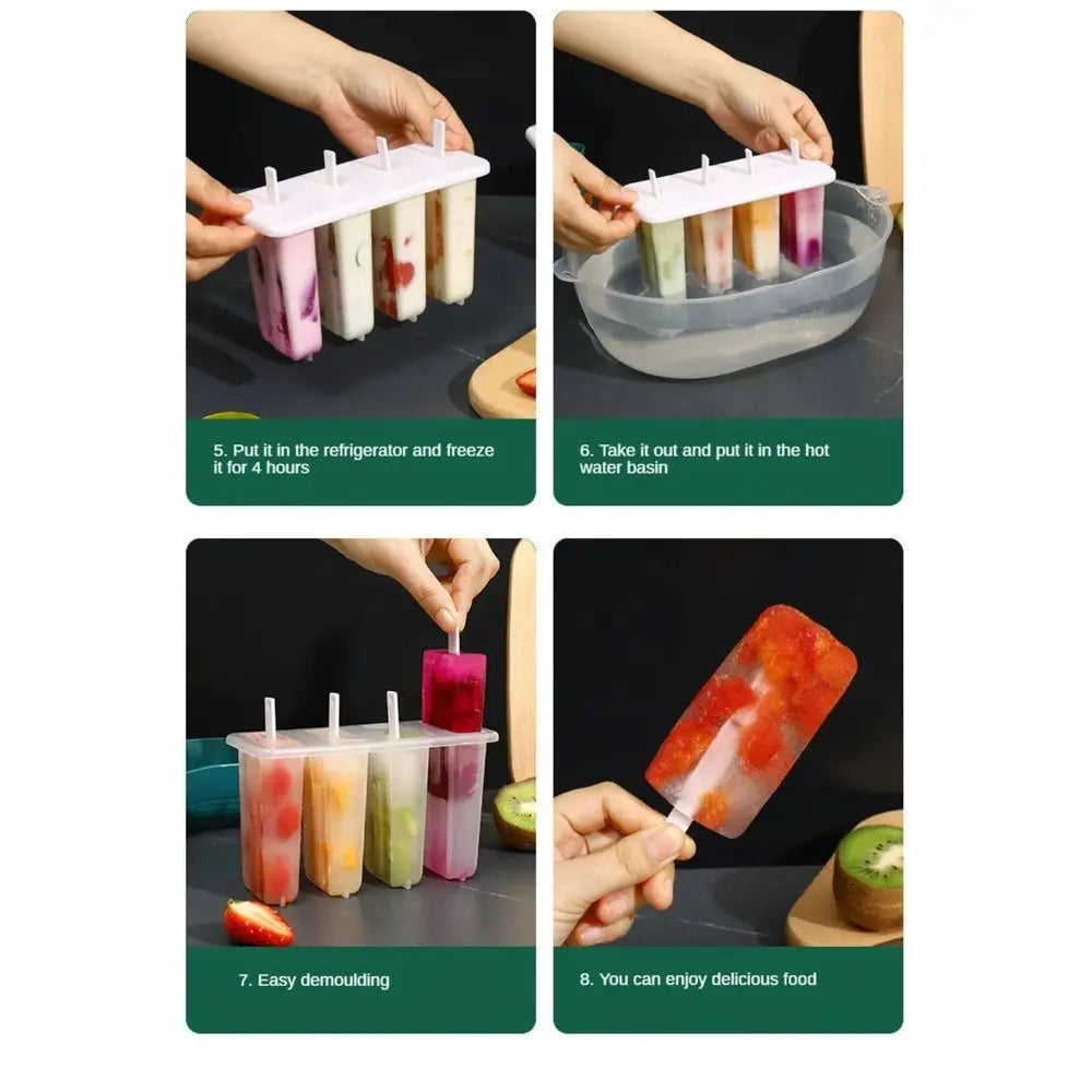 4-Cavity Reusable Popsicle Molds | DIY Homemade Ice Cream