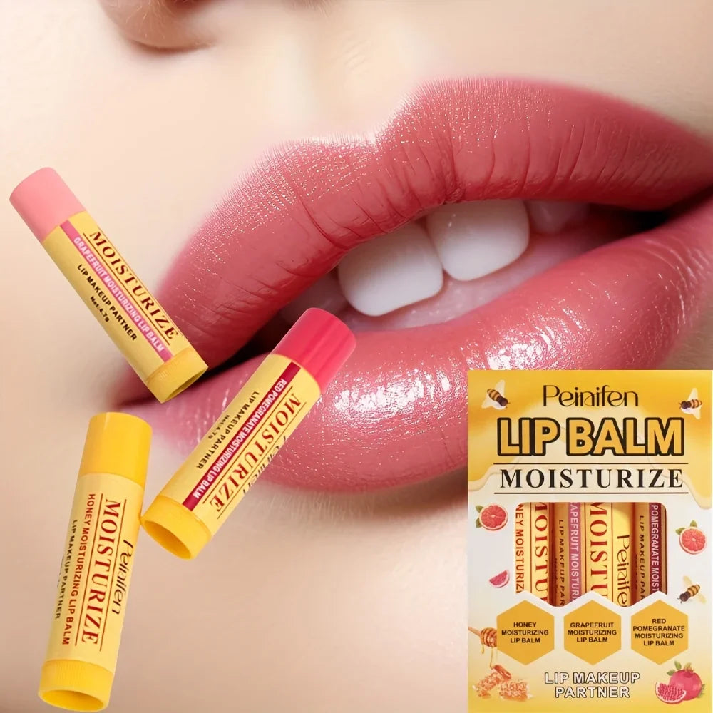 Milk Jelly Lip Balm Set – Vitamin E Fruit Moisturizer, 3pc