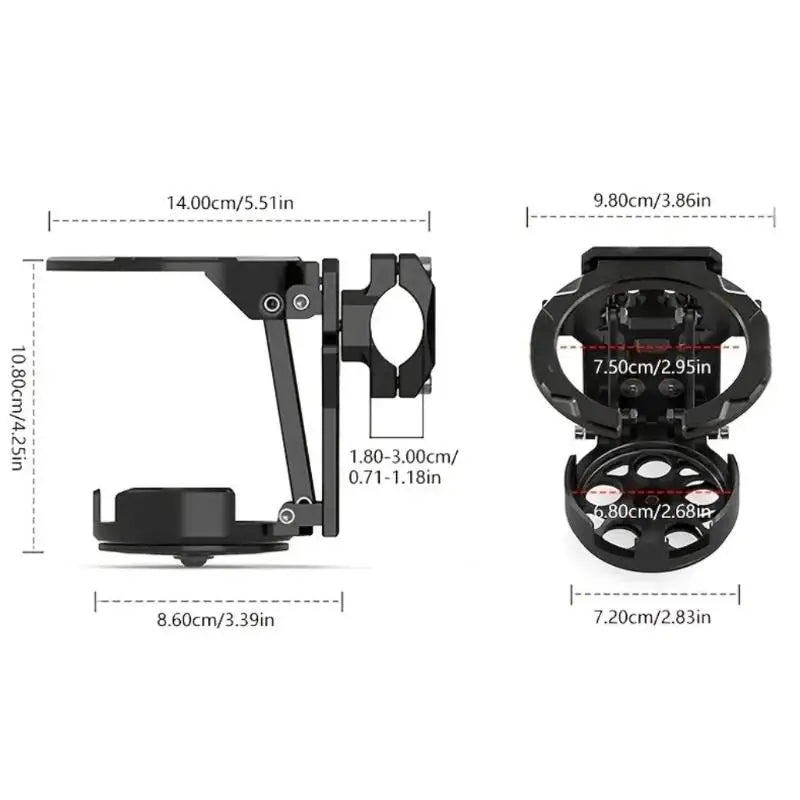 Foldable Motorcycle Handlebar Cup Holder – Metal & ABS
