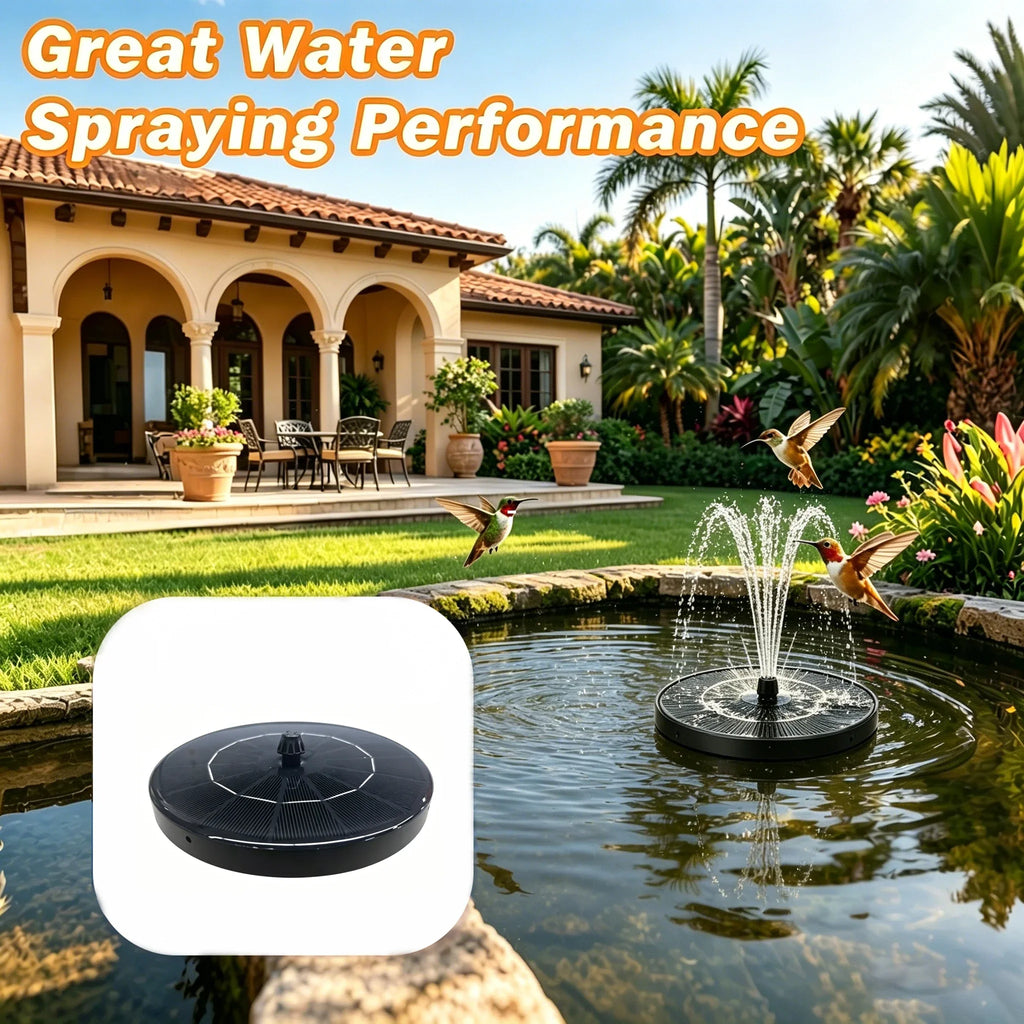 2.8W Solar Fountain Pump – 4 Nozzles, Garden Pond & Bird Bath