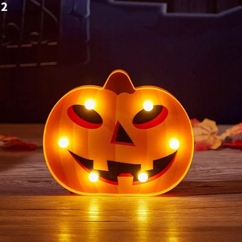 Halloween Pumpkin Ghost Bat Spider LED Night Light Horror Bar Home