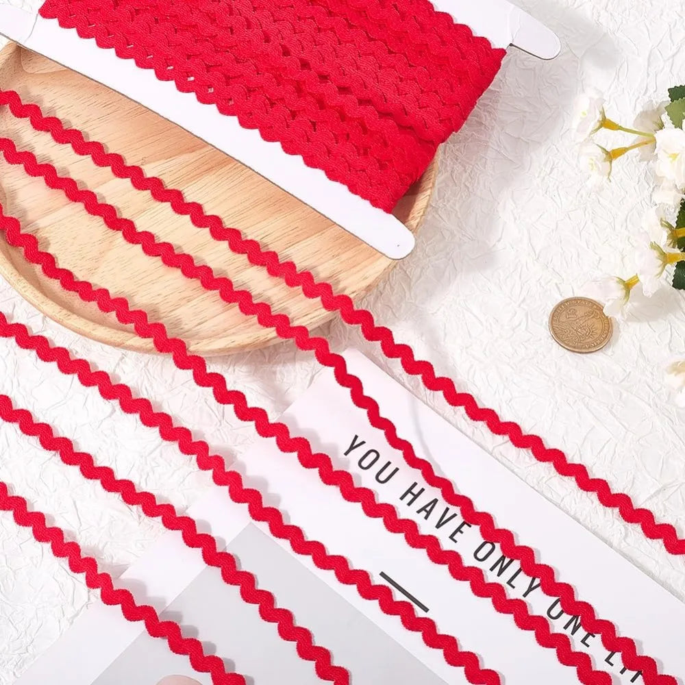 25 Yards Firebrick Rick Rack Ribbon 3/8 Inch Polyester Wave Trim