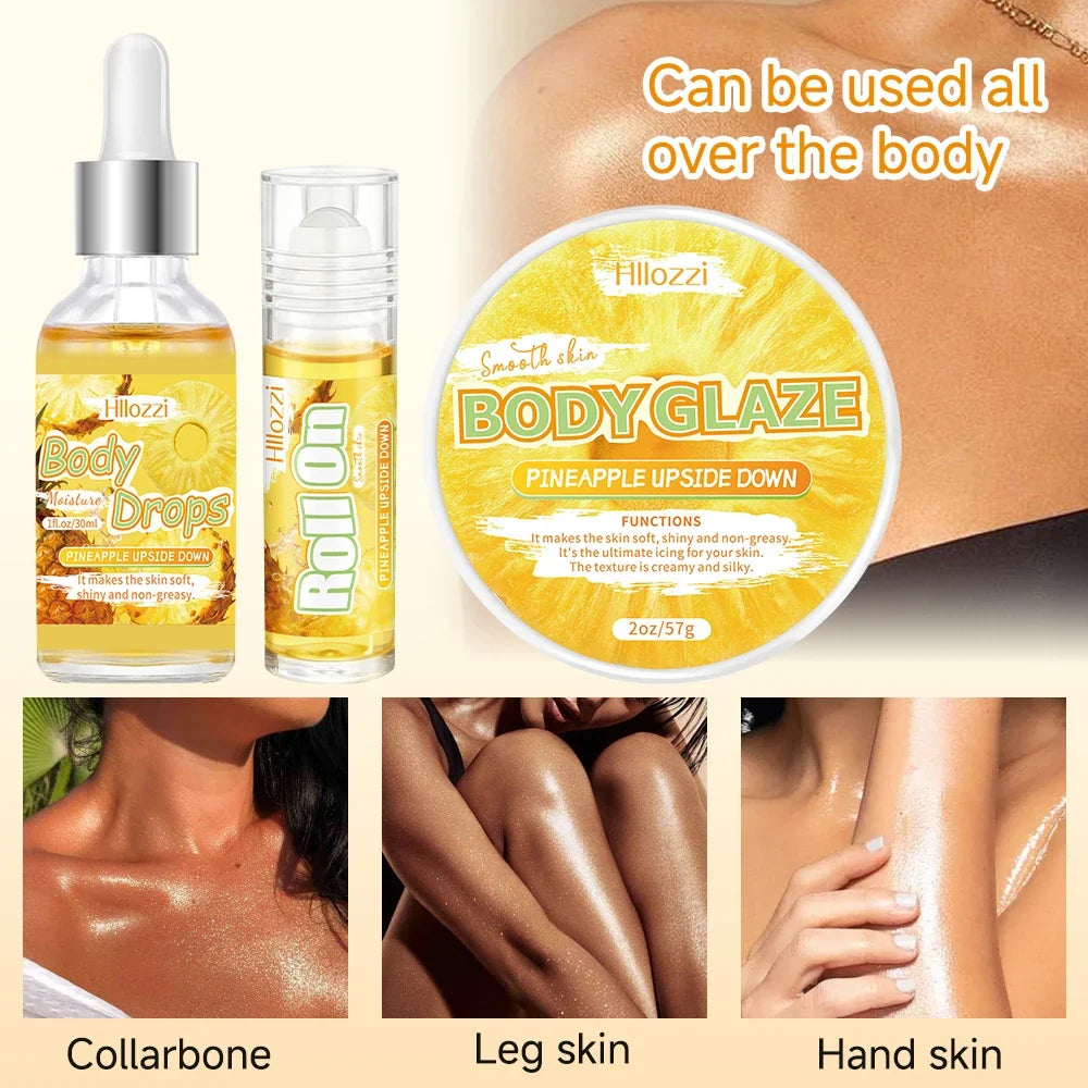 Pineapple Body Oil & Glaze Set + Free Rollerball | Moisturizing