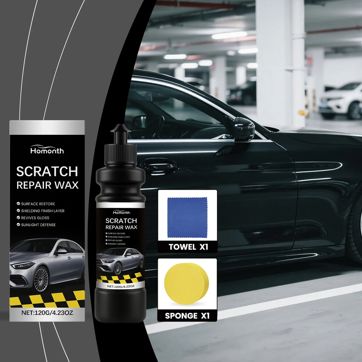 Homonth Car Scratch Repair Wax Kit | Polish & UV Protection