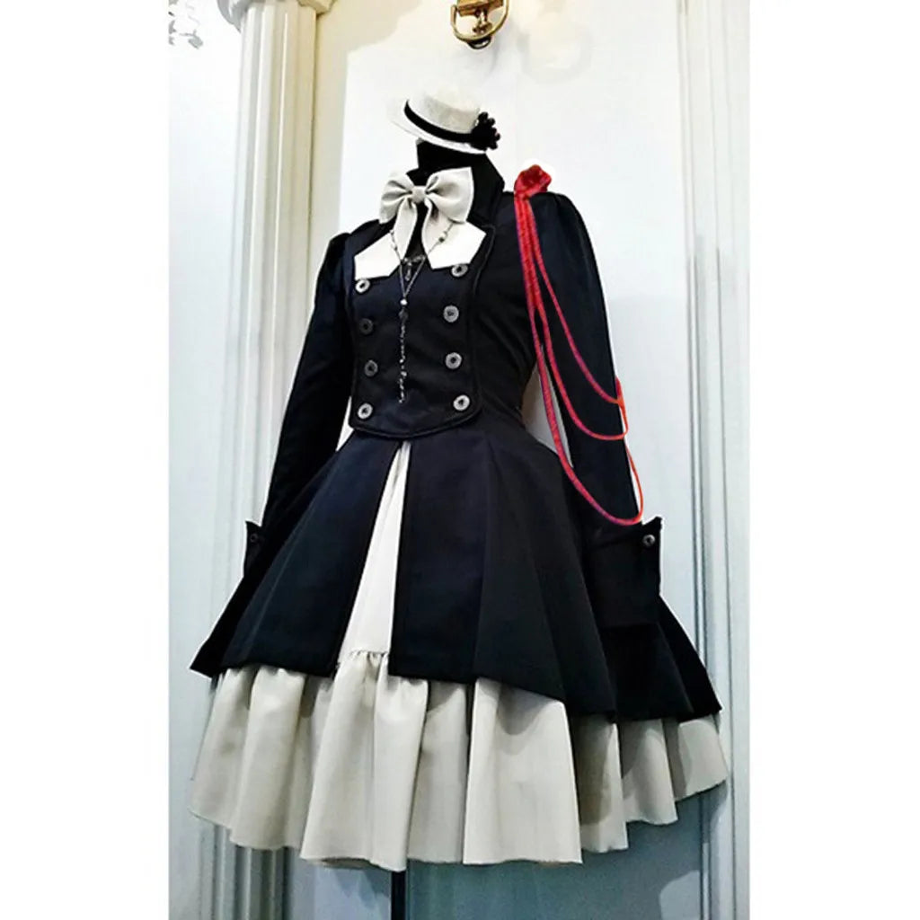 Medieval Gothic Lolita Dress – Vintage Ruffle Lace-Up Cosplay Gown