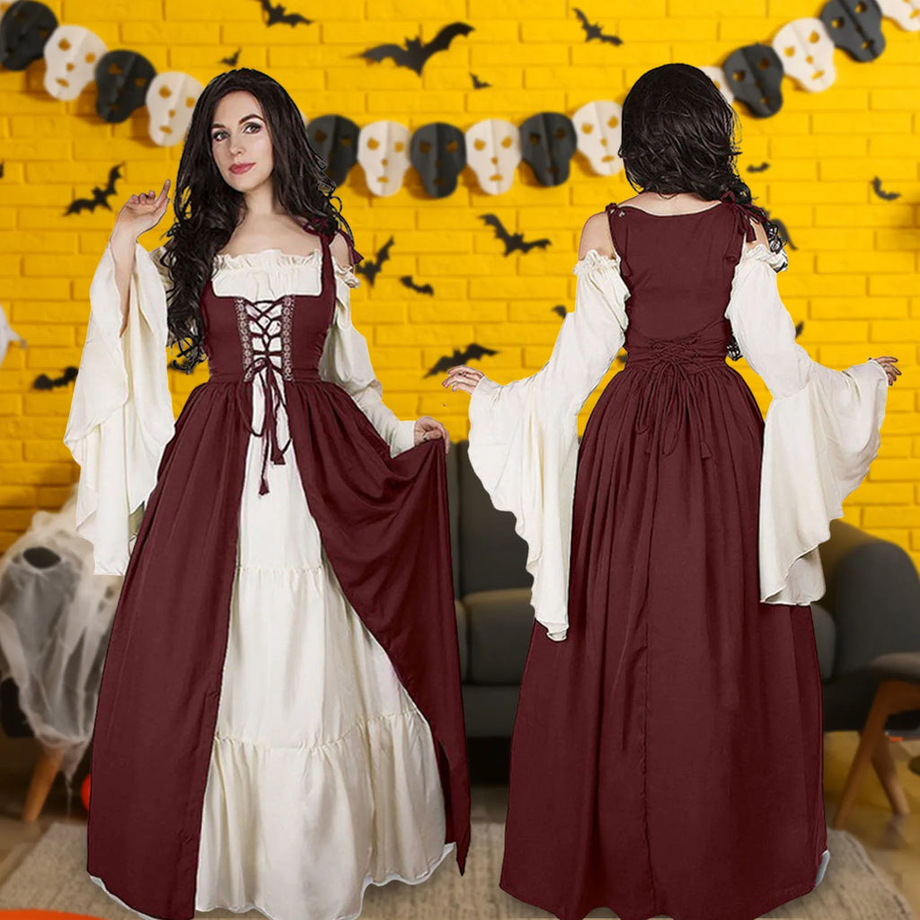 Women's Medieval Off-Shoulder Cosplay Party Dress | S–3XL