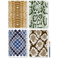 4-Pack Reusable Snake Skin Pattern Stencils – 11.7×8.3" Art Templates