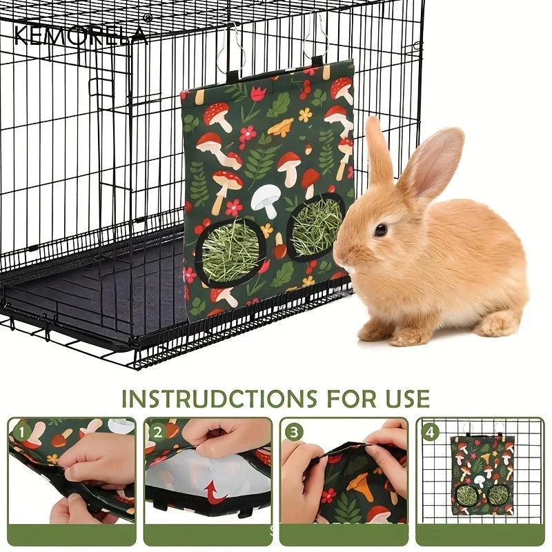 Rabbit Hay Feeder Bag 2 Holes – Guinea Pig & Small Pet Feeder