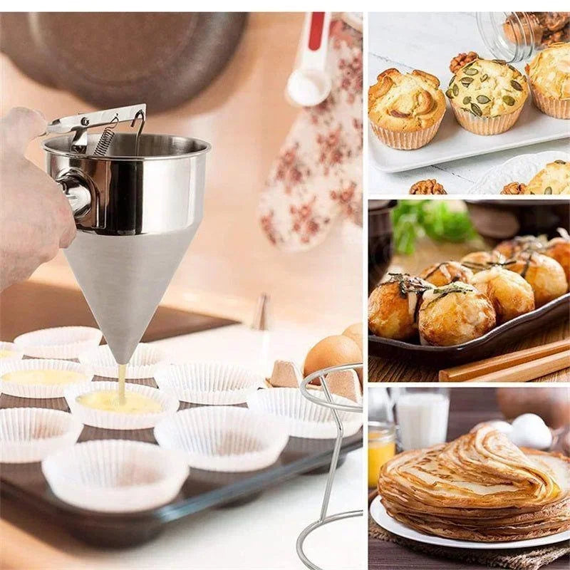 Stainless Steel Batter Dispenser with Stand | 600ml & 1200ml