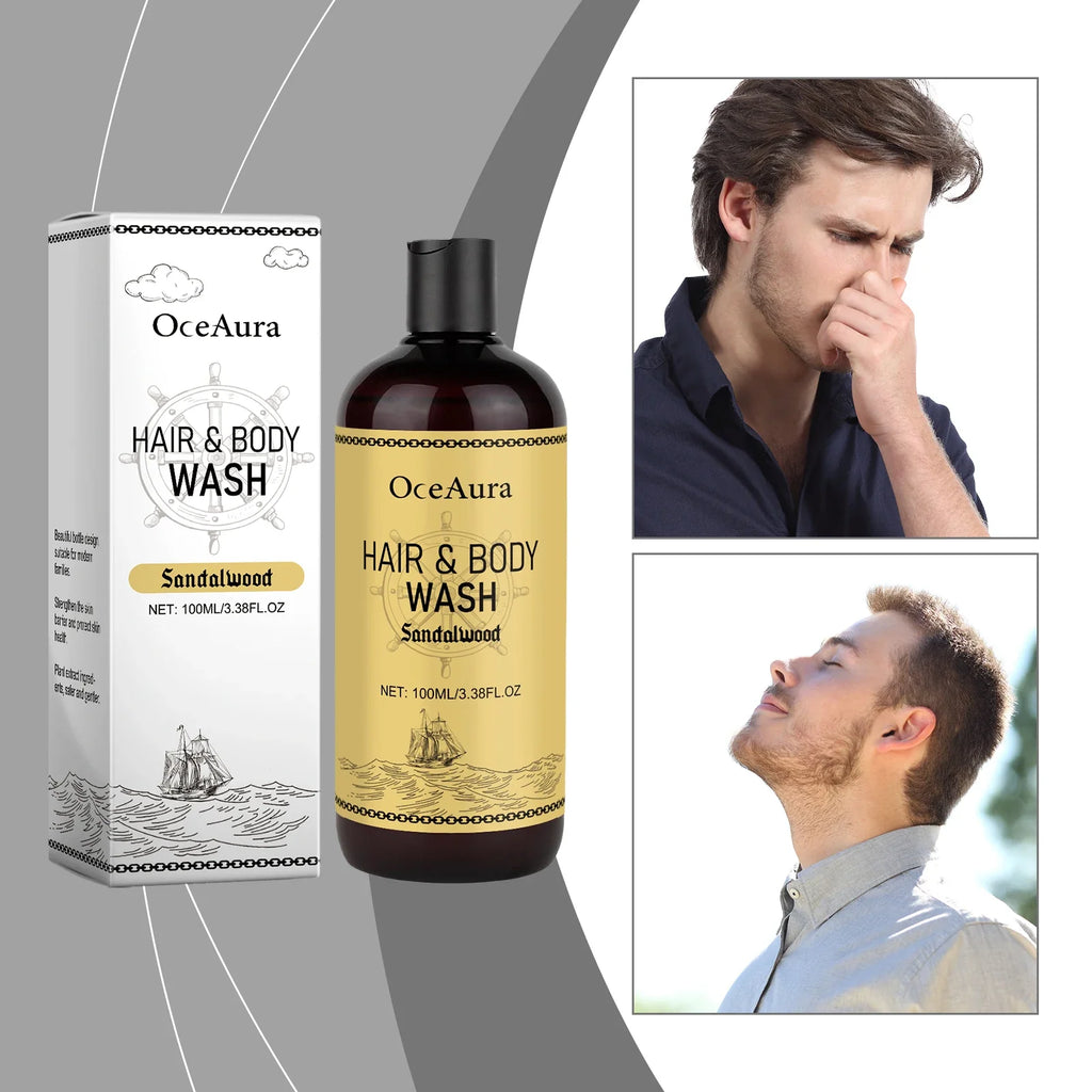 OceAura 2-in-1 Men's Shampoo & Body Wash – Moisturizing Cleanser