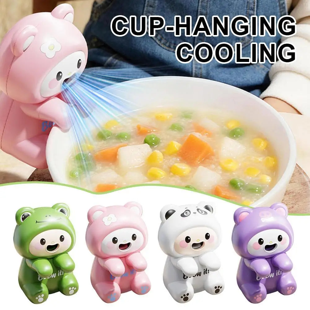 Cute Animal Clip-On Mini Fan – Rechargeable USB Desk Blower