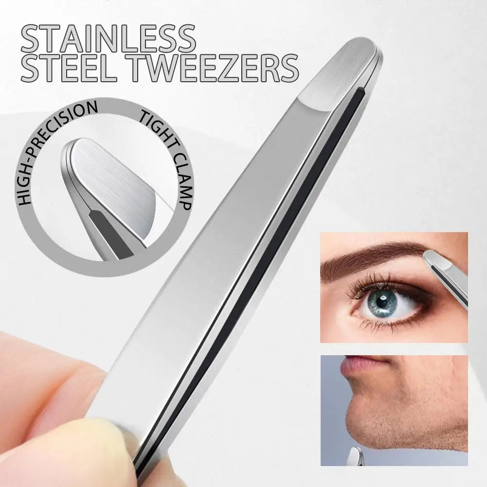 Stainless Steel Rounded Tip Tweezers | Eyebrow Shaping Tool